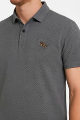 Men’s Imported Gray textured polo Tee